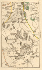 CROYDON. Wickham,West Wickham,Addington,Sanderstead,Farley,Warlingham 1811 map