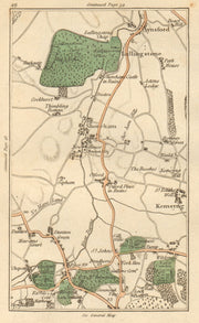 SEVENOAKS. Riverhead,Eynsford,Lullingstone,Shoreham,Kemsing,Otford 1811 map