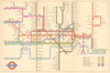 LONDON UNDERGROUND tube map plan diagram. South Acton. HARRY BECK 1954 old