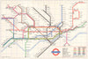 LONDON UNDERGROUND tube map plan. 1st HARRY HUTCHISON version. September 1961