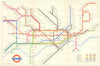 LONDON UNDERGROUND tube map plan diagram. 1st HARRY HUTCHISON edition 1961