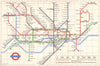 LONDON UNDERGROUND tube map plan diagram. PAUL GARBUTT. August 1966 old