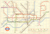 LONDON UNDERGROUND tube map plan. Last pre-Victoria Line edition GARBUTT #1 1968
