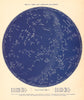 STAR MAP III. The Night Sky. February-March. Astronomy. PROCTOR 1887 old