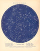 STAR MAP VII. The Night Sky. June-July. Astronomy. PROCTOR 1887 old