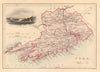 Antique CORK county map by Alfred ADLARD. Ireland 1843 old chart