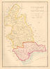 Antique TIPPERARY AND WATERFORD county map by Alfred ADLARD. Ireland 1843