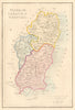 Antique WICKLOW, CARLOW & WEXFORD county map by Alfred ADLARD. Ireland 1843