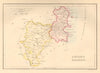 Antique DUBLIN & KILDARE county map by Alfred ADLARD. Ireland 1843 old
