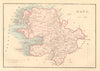 Antique MAYO county map by Alfred ADLARD. Ireland 1843 old chart