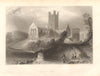 Jerpoint Abbey, Kilkenny. Ireland 1843 old antique vintage print picture