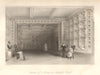 Interior of a Room at Malahide Castle, Dublin. Ireland 1843 old antique print