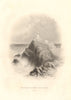 The Baily Lighthouse, Howth Head, Dublin Bay, Ireland 1843 old antique print