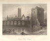Abbey of Clare, Galway. Claregalway Friary, Ireland 1843 old antique print