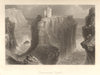 Dunseverick Castle, County Antrim. Ireland Uster 1843 old antique print