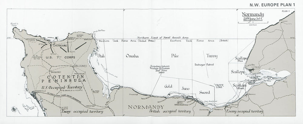 Operation Neptune. Normandy Landings. D-Day. Situation 28 June 1944 1994 map