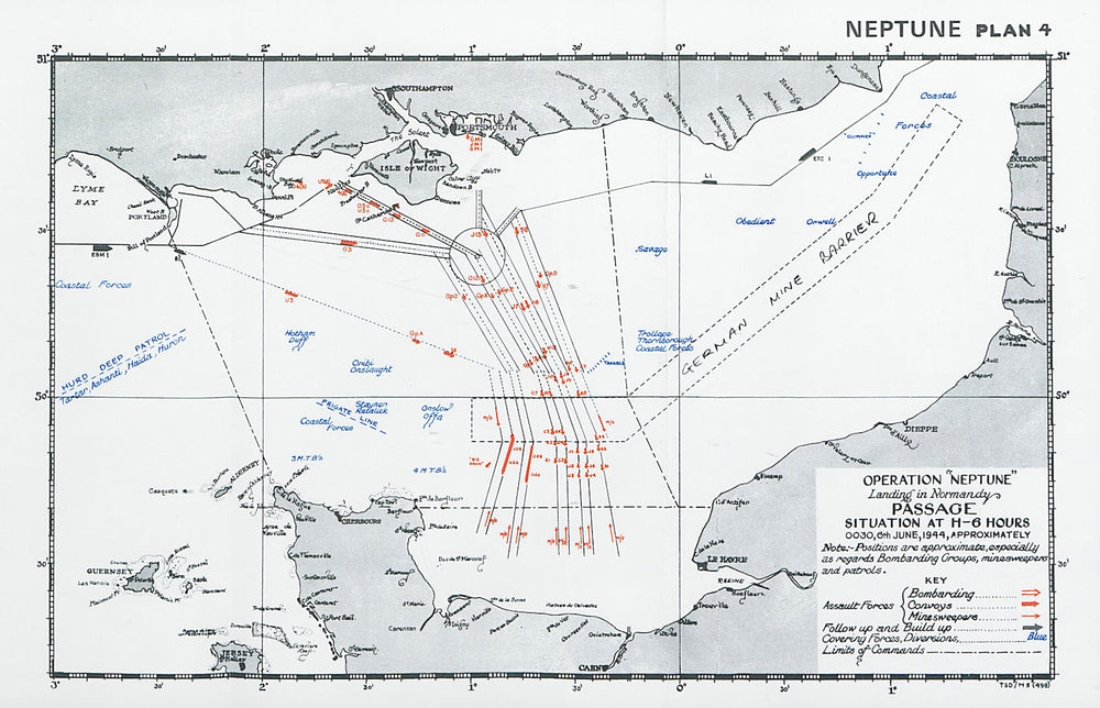 Operation Neptune Normandy Landings D-Day Situation 0030 6th June 1944 1994 map