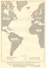 Battle of the Atlantic 3 Sept 1939-May 1940. World War 2. RAF. Convoys 1953 map
