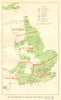 Air defences of England & Wales August 1940 World War 2 Royal Air Force 1953 map