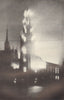 St Clement Danes church ablaze 10 May 1941. World War 2. London Blitz 1953