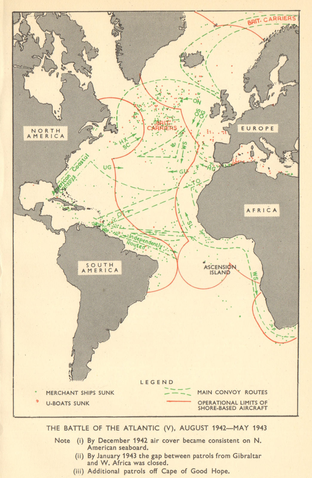 Battle of the Atlantic August 1942-May 1943. World War 2. RAF. Convoys ...