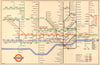 LONDON UNDERGROUND tube map plan. Central line extensions u/c HARRY BECK #1 1947