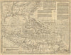 An accurate map of the West Indies… & continent of America. BOWEN 1740 old