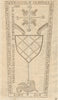 Stone coffin lid, Bolney, Oxfordshire. Fretty arms 1751 old antique print