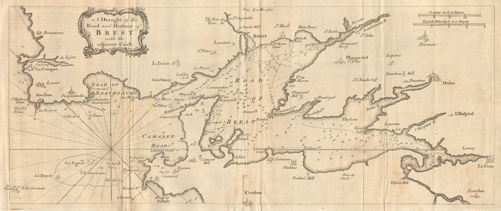A draught of the road & harbour of Brest. Rade de Brest. GENTS MAG 1757 map