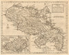 Martinico & Basse-Terre, Guadeloupe. Martinique. Antilles. GIBSON 1759 old map