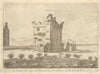 A view of one of the seven castles of Dalkey, Dublin. Goat Castle 1770 print