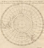 The South Pole with the track of HMS Resolution. Cook. Antarctic. BOWEN 1776 map
