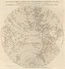 Western Hemisphere of the Earth on a plane. Davis Land. BOWEN 1776 old map