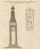 Anglo-Norse Cross at St Edward’s Church, Leek, Staffordshire 1780 old print