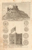 Two views of Bamburgh castle, Northumberland. Bambrough 1791 old antique print