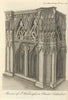 Shrine of St. Werburgh, in Chester Cathedral. Cheshire 1791 old antique print