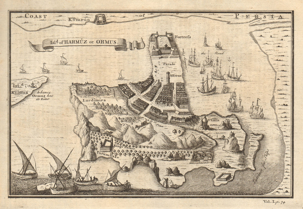 Island of Harmuz or Ormus. Iran / Persia. Hormuz Island. CHILD 1745 old map