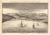 View of the town and road of Funchal, Madeira. Portugal. CHILD 1745 old print