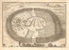 A Pholey town & cotton plantations. Gambia. Fulani town. BASIRE 1745 old print