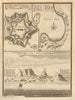 Cape of Good Hope, the Fort & Table Bay. View/plan. Cape Town. South Africa 1745