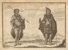 Hottentot (Khoikhoi) man & woman. Southern Africa 1745 old antique print
