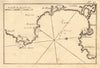 Gulf of Roses. L'Escala Torroella de Montgri L'Estartit Catalonia. ROUX 1804 map