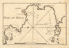 Rade de Brusc. Bandol, Sanary-sur-Mer, Six-Fours coast. Var. ROUX 1804 old map