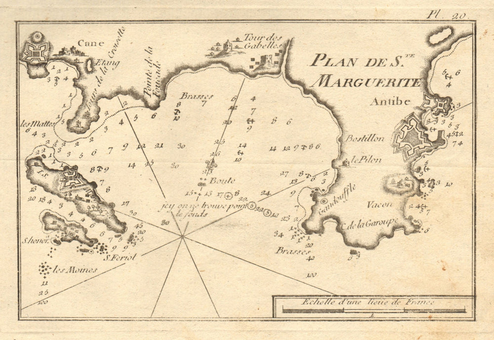 Ste-Marguerite Antibes Cannes Juan-les-Pins Lérins Alpes-Maritimes ROUX 1804 map