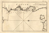 Isle Scio. City, Port & east coast of Chios, North Aegean, Greece. ROUX 1804 map