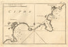 Arnaca & Famagouste, Cipre. Larnaca, Ayia Napa & Famagusta. Cyprus ROUX 1804 map