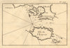 Isle de l'Especy. Spetses Spetsopoula Porto Cheli, Saronic. Greece ROUX 1804 map