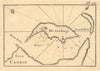Isle Candie & Garbugi. Gramvousa peninsula & islands, Crete Greece ROUX 1804 map