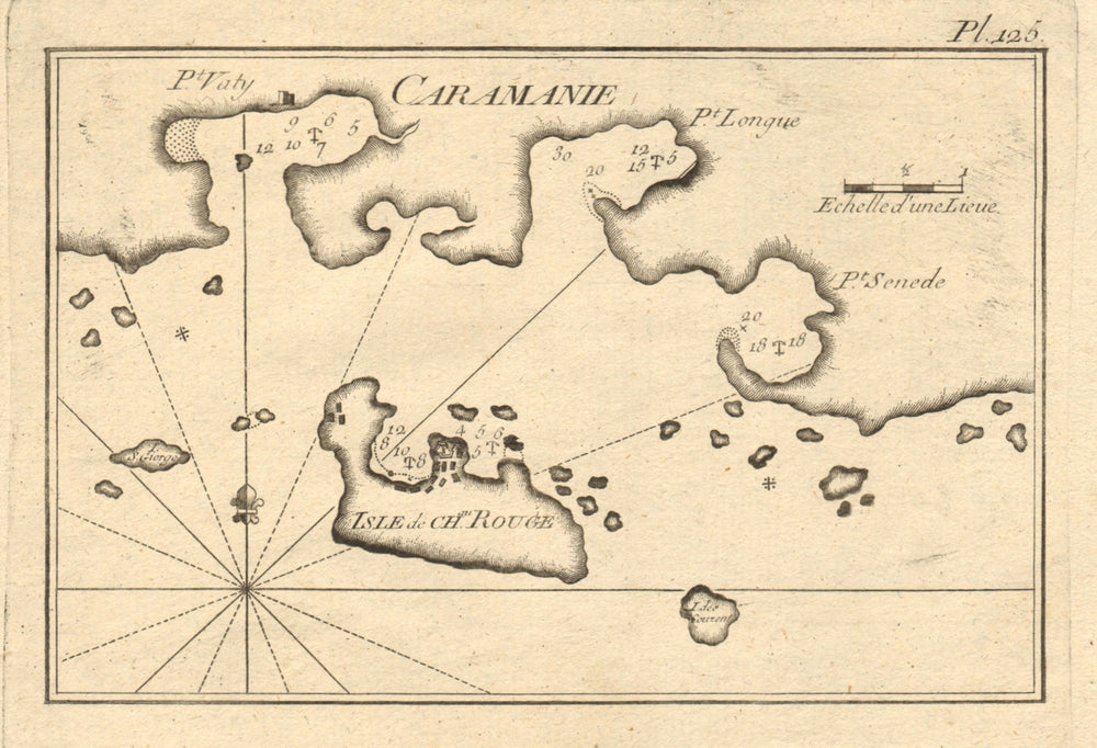 Isle de Ch. Rouge, Caramanie. Kastellorizo Island. Greece/Turkey. ROUX 1804 map