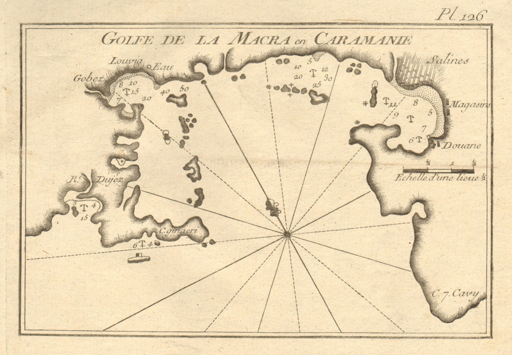 Golfe de la Macra, Caramanie. Fethiye & Göcek Gulfs, Mugla. Turkey ROUX 1804 map